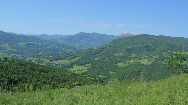 View of the Green Hills and Valley at Rocca Renno in Modena - Italy