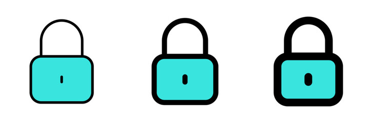 Editable vector lock padlock encryption password icon. Part of a big icon set family. Perfect for web and app interfaces, presentations, infographics, etc
