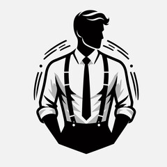 Collection of men's fashionable menswear suit icon, logo

