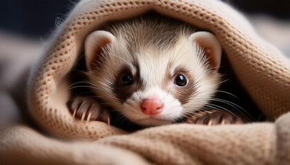 Fototapeta premium Cute Baby Ferret