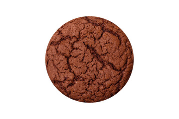 Delicious crispy round oatmeal cookies with chocolate