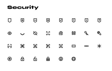 Kamao Icon &ndash; Brutalist icon set style_Security