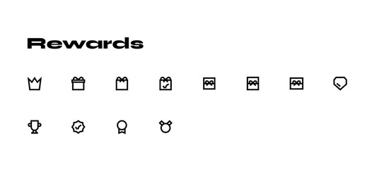 Kamao Icon &ndash; Brutalist icon set style_Rewards