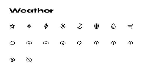 Kamao Icon &ndash; Brutalist icon set style_Weather