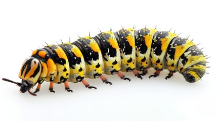 Vibrant Caterpillar on White Background. Nature-inspired concept