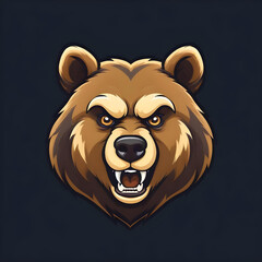 Naklejka premium Logo illustration mascot bear animal head angry