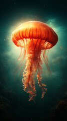 Surreal Underwater Scene with Glowing Coral Reefs and Bio-luminescent Fish