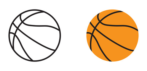 Obraz premium Basketball ball vector icons set. Basketball ball isolated silhouette vector. basketball Vector illustration.