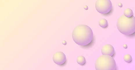 3D Pink Geometric Circle Shape Abstract Background. Technology Banner Wallpaper. Vector Illustration. Futuristic. Minimal. Frame. Gradient