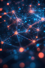 Digital Network,  A futuristic digital network with connected lines and nodes, featuring ample space for text, perfect for professional presentations or designs