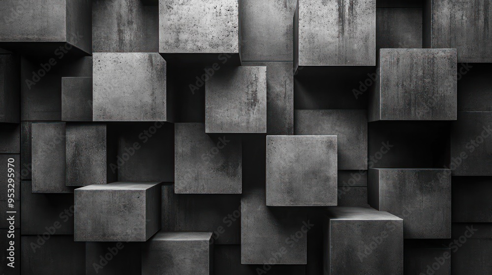 Poster Abstract Concrete Cubes