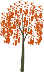 Illustration, fall, fall leaves, first day of fall, fall tree PNG