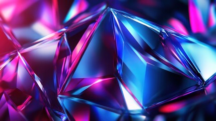 Obraz premium Abstract Blue and Pink Geometric Shapes