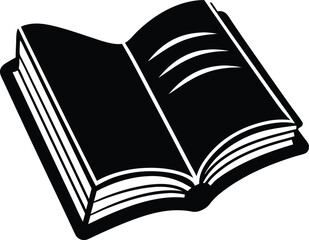 Open book icon simple black silhouette knowledge symbol vector illustration reading education