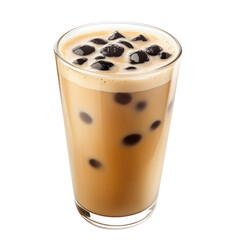  Milk tea drink object isolated on transparent png.