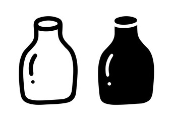 Glass bottle cartoon doodle, Vector.