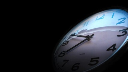 time lapse of a clock on black background - Powered by Adobe
