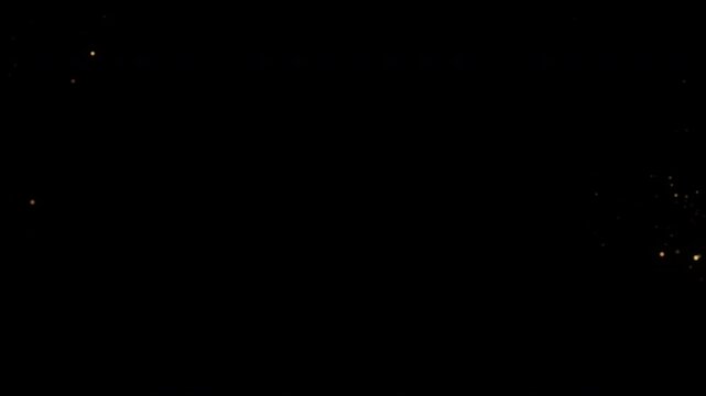 4k Gold Particles Explosion. Motion Background. Golden glitter particle. Isolated on black. Animated Overlay. 60fps. 2160p