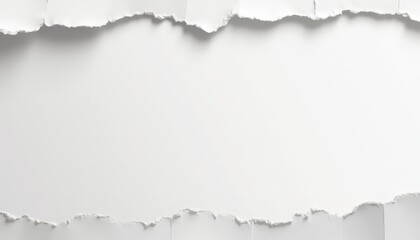 Creative Torn Paper Frame of White Background with Textured Edges for Art and Design Projects