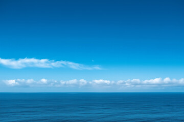 Fototapeta premium Serene Sky Design Element, Featuring a Vast Blue Expanse with Puffy Clouds, Ideal for Modern Graphic Design Backdrops and Limitless Creative Projects.