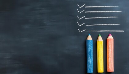 Handdrawn timeline on a chalkboard with colored chalk, Visual timeline, Simplistic yet effective project visualization