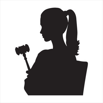 silhouette judge holding gavel