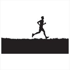 Running Person silhouette white background
