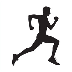 Running Person silhouette white background
