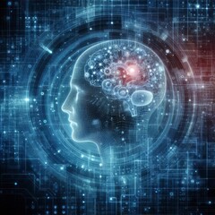 Obraz premium Digital backdround ideal for technological operations, neural networks, AI, data transmission and encryption, digital archives, audio and visual representations, scientific research 