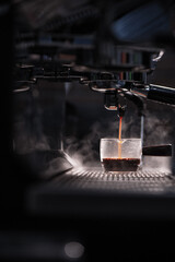 Espresso Shot in the Making by Espresso machine.