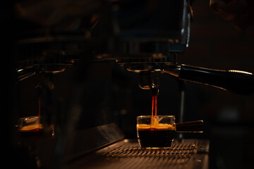 Espresso Shot in the Making by Espresso machine.