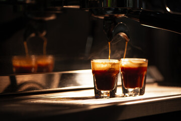 Espresso Shot in the Making by Espresso machine.