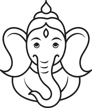 recommend clip art: ganesh line art vector design