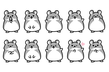 いろいろなハムスターのイラスト
