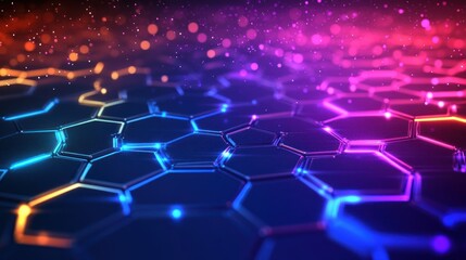 Abstract Hexagon Pattern with Vibrant Colors