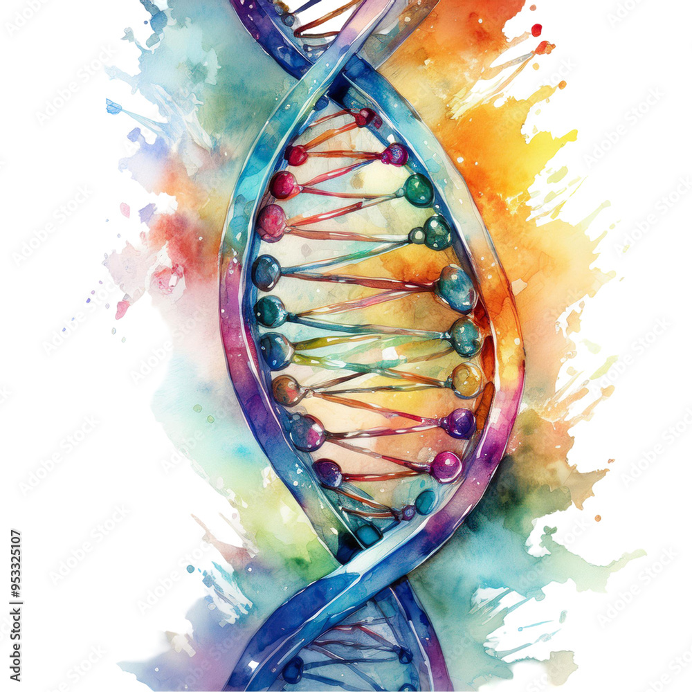 Wall mural dna isolated on transparent background.