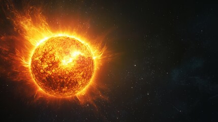 Obraz premium The Sun's Fury: A Digital Depiction of Our Star's Fiery Nature