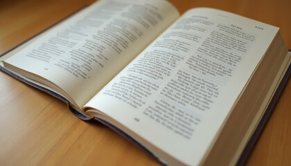 Open Book on Wooden Surface with Text and Diagram - Educational and Informative Resource for Mockup