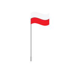 Waving flag of Poland vector illustration.