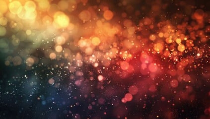 Obraz premium rainbow particles bokeh background, red and black color theme