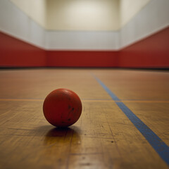 Intimate Look at a Squash Court: Close-Up of the Ball in Play