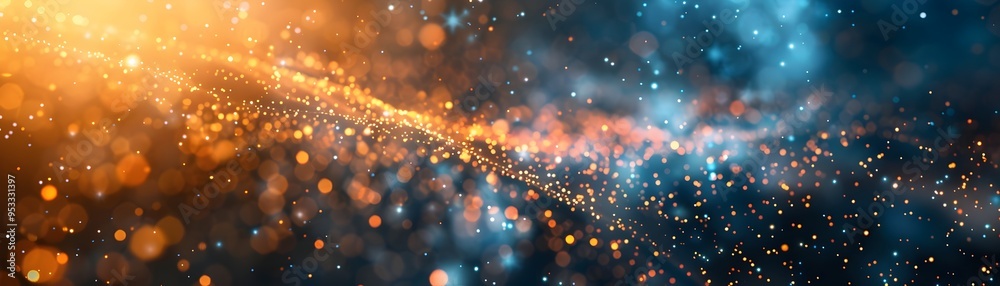 Poster quantum entanglement cosmic connection visually represented breakthrough in quantum computing concep