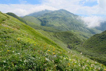 長坂道から望む鳥海山