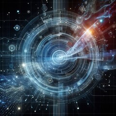 Obraz premium Digital backdround ideal for technological operations, neural networks, AI, data transmission and encryption, digital archives, audio and visual representations, scientific research 