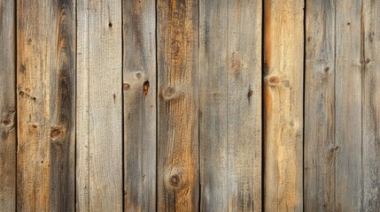 Fototapeta premium Close-up of aged barn wood with vertical planks and natural textures, ideal for rustic-themed graphics.