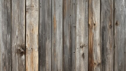 Fototapeta premium Close-up of aged barn wood with vertical planks and natural textures, ideal for rustic-themed graphics.