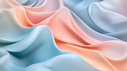 Obraz premium Soft pastel fabric waves in abstract flowing movement