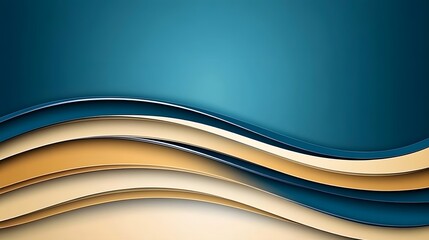 Abstract wave pattern with blue and gold tones in a modern design