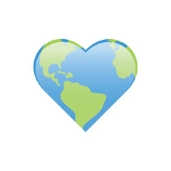 Earth. Isolated love geometric shape. Vector