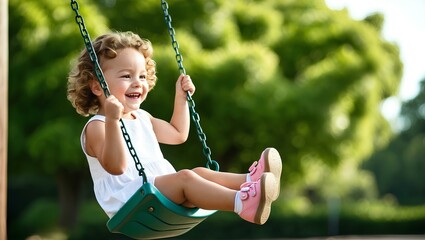 child on swing